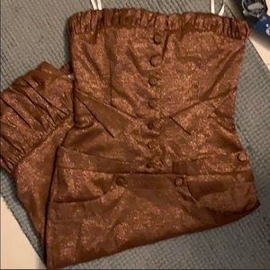 L.A.M.B - Brown & Gold Corset Dress